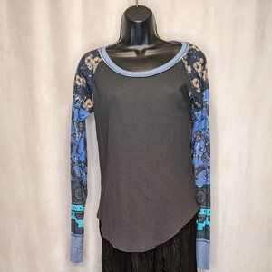 NWOT Medium Floral Patchwork Thermal Shirt-Purchased from Earthbound